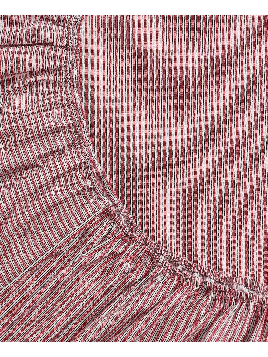 Простыня на резинке Tommy Hilfiger, 300 нитей, хлопковый перкаль, Twin XL — изображение 5 из 6, красный