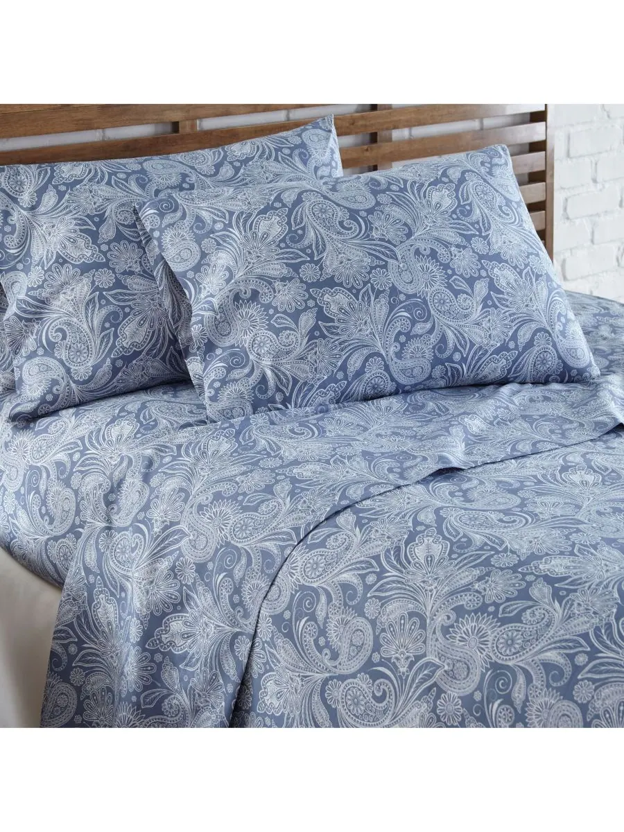 Идеальный комплект постельного белья в стиле бохо с глубокими карманами и узором «пейсли», размер