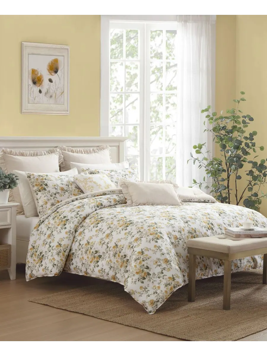 Двусторонний комплект постельного белья «розы», 7 предметов, размер king. Laura Ashley — изображение 2 из 8