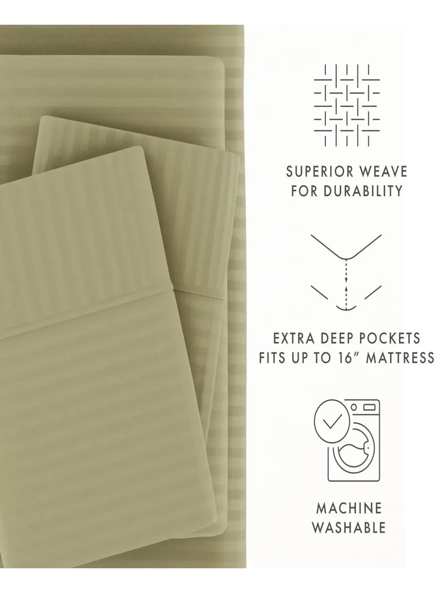 Комплект постельного белья Expressed In Embossed Striped, 4 предмета, размер Full Ienjoy Home — изображение 5 из 10