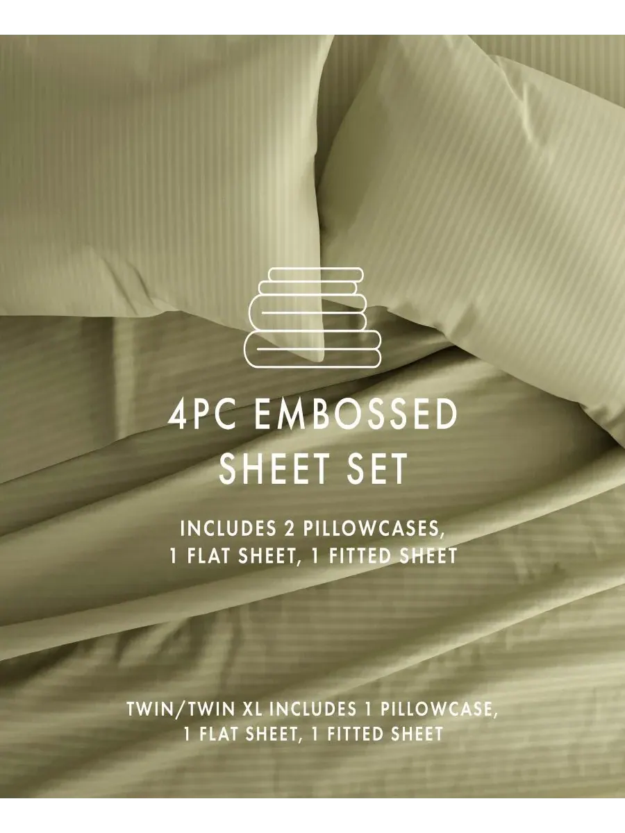 Комплект постельного белья Expressed In Embossed Striped, 4 предмета, размер Full Ienjoy Home — изображение 8 из 10