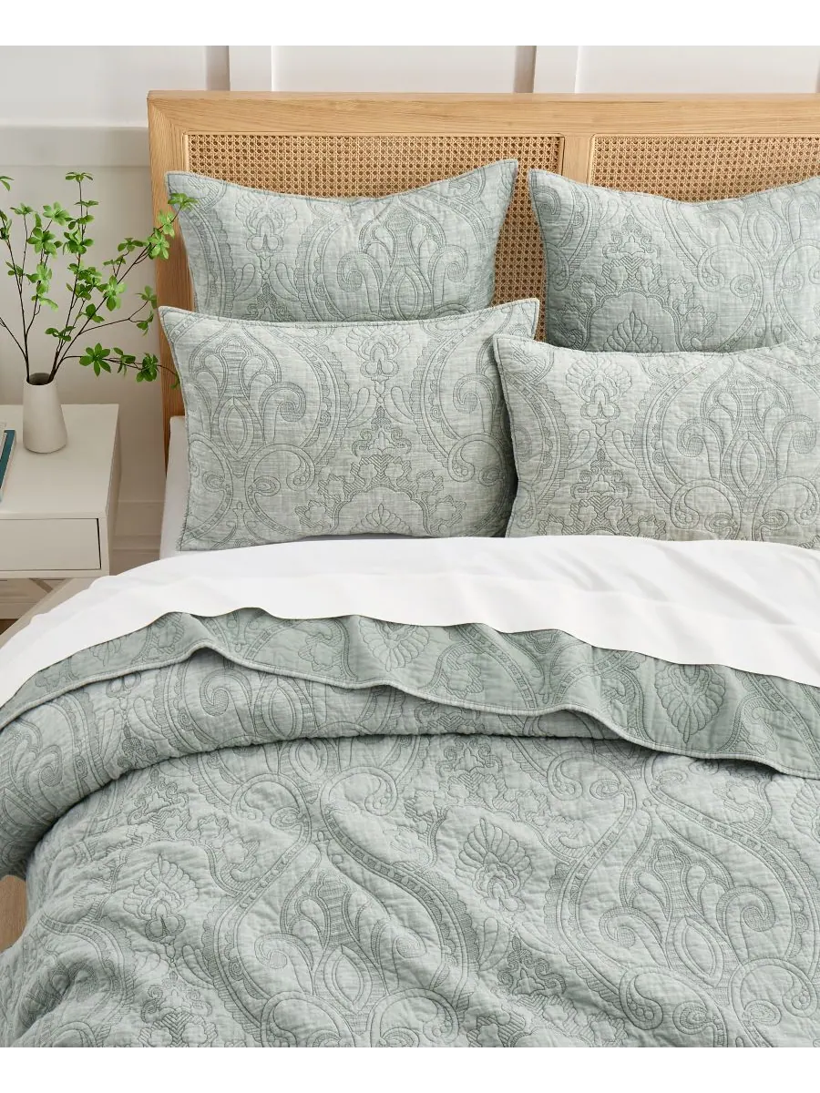 Комплект постельного белья Home Helena Textured из 3 предметов, размер Full/Queen Levtex — изображение 4 из 5, шалфейный