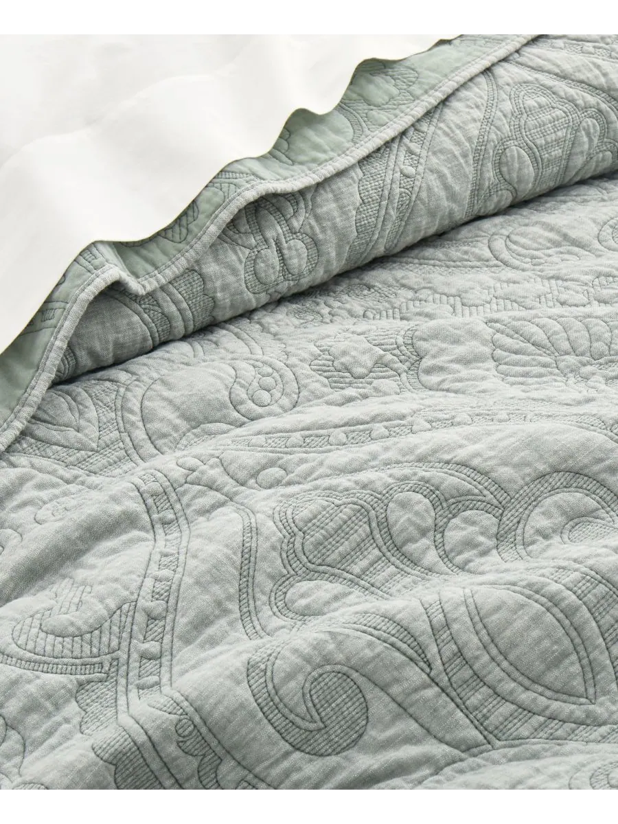 Комплект постельного белья Home Helena Textured из 3 предметов, размер Full/Queen Levtex — изображение 5 из 5, шалфейный
