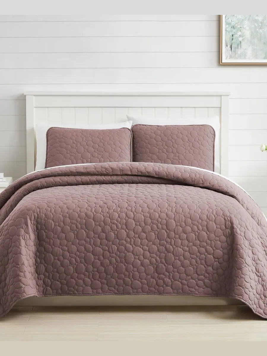 Комплект постельного белья Pebbles из 2 предметов, размер Twin Southshore Fine Linens, сиреневый — изображение 1 из 4, сирень