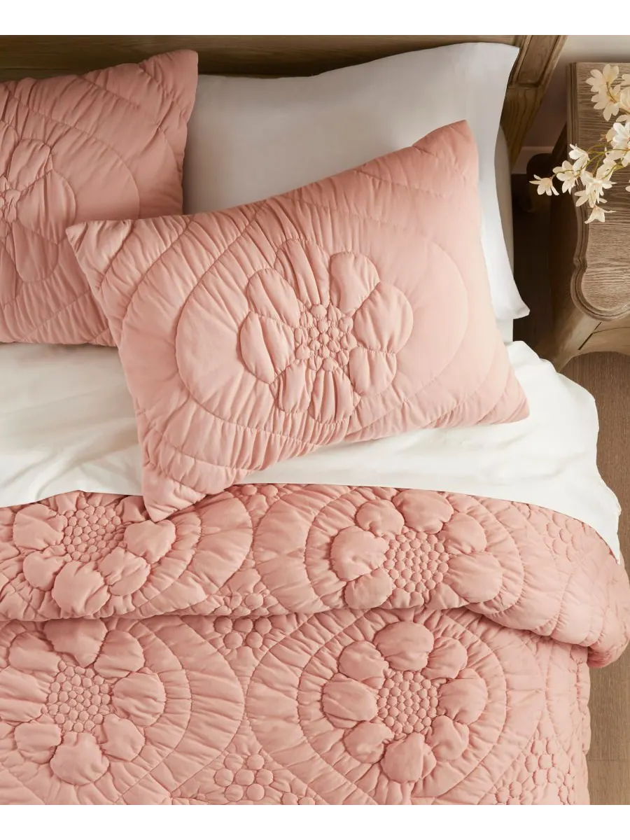 Комплект постельного белья Elise Floral из 3 предметов, размер Full/Queen Madison Park — изображение 3 из 10, розовый