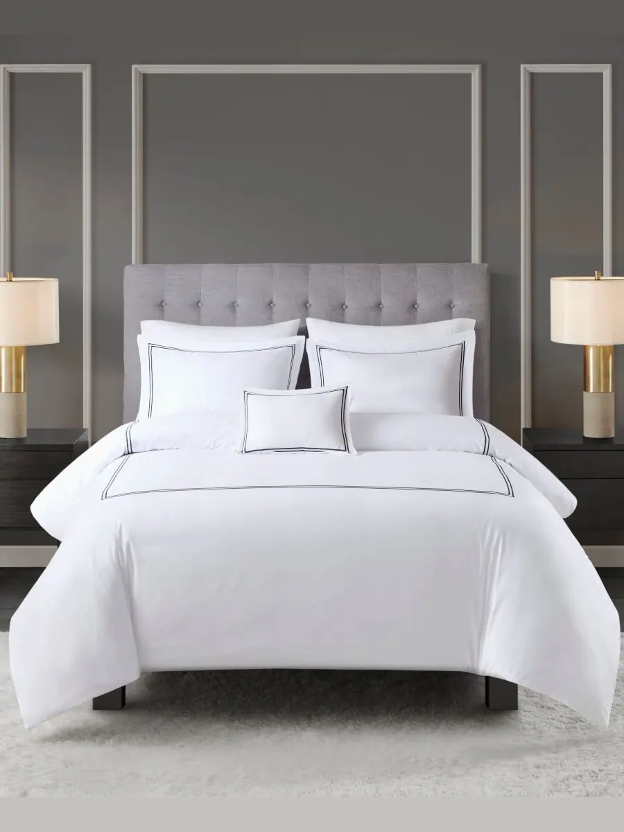Комплект постельного белья Luxury Collection с вышивкой, 4 предмета, размер King/California King