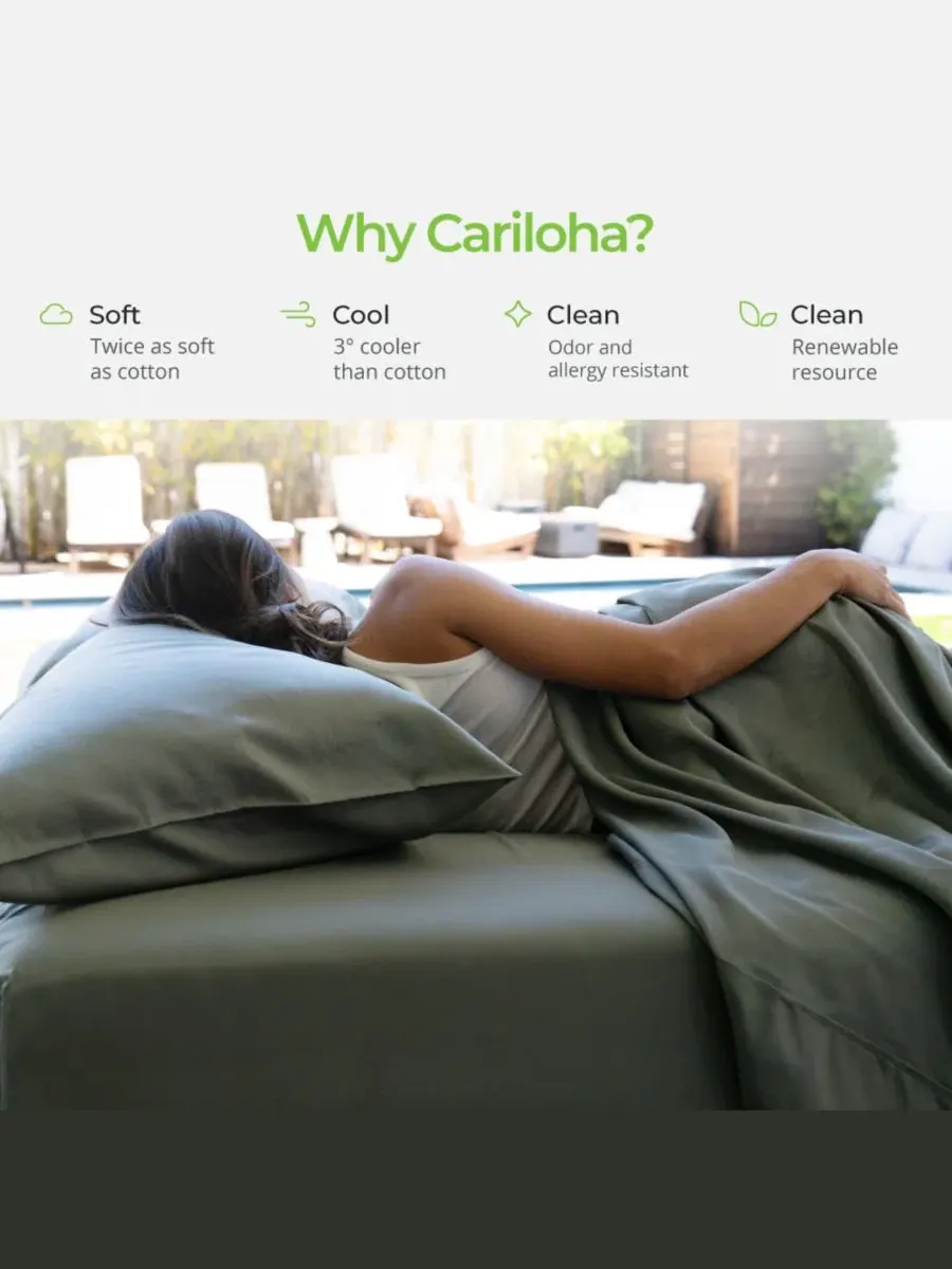 Комплект простыней из лиоцелла 4 предмета California King Cariloha — изображение 3 из 8, черный песочный