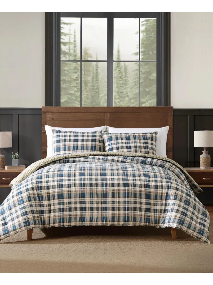 Комплект постельного белья Port Gamble Dusted Indigo, размер King Eddie Bauer — изображение 1 из 8, индиго