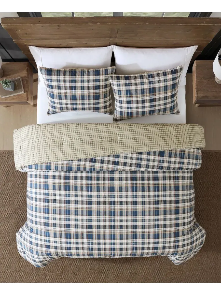 Комплект постельного белья Port Gamble Dusted Indigo, размер King Eddie Bauer — изображение 3 из 8, индиго
