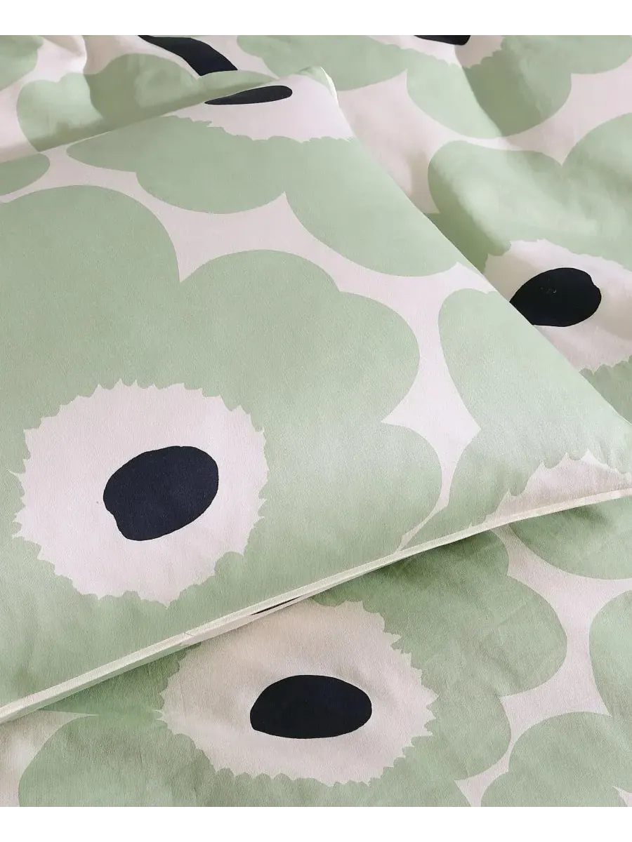 Комплект постельного белья Unikko из хлопка Marimekko, зеленый, размер Full/Queen — изображение 6 из 10