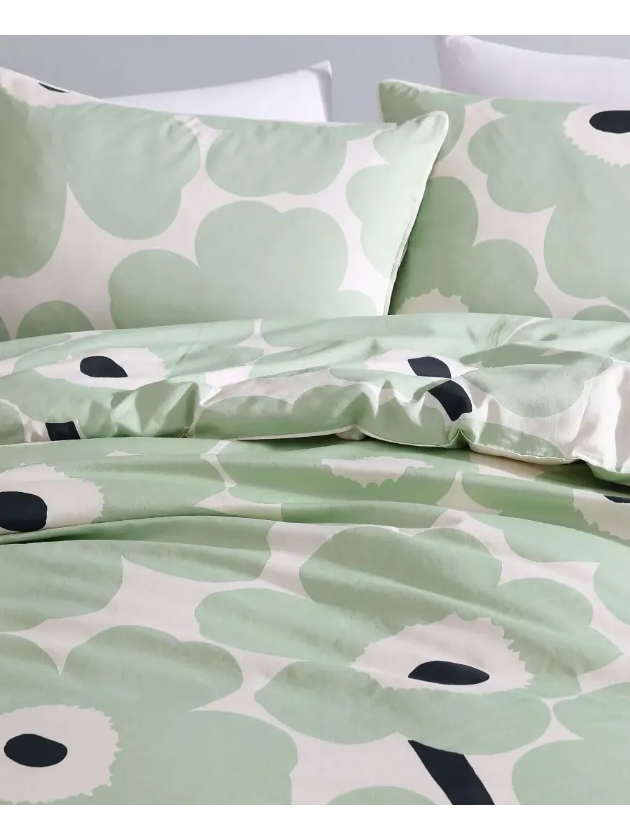 Комплект постельного белья Unikko из хлопка Marimekko, зеленый, размер Full/Queen — изображение 7 из 10