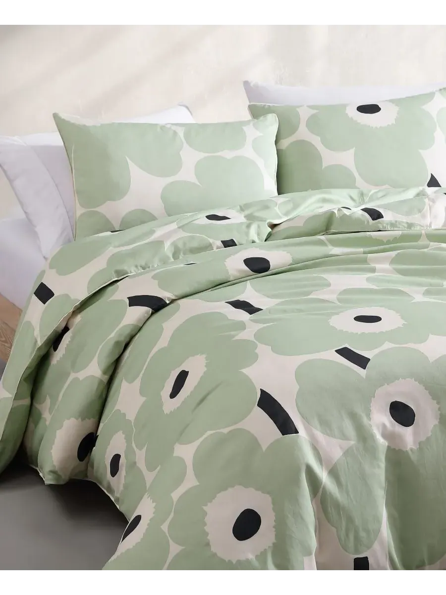 Комплект постельного белья Unikko из хлопка Marimekko, зеленый, размер Full/Queen — изображение 8 из 10