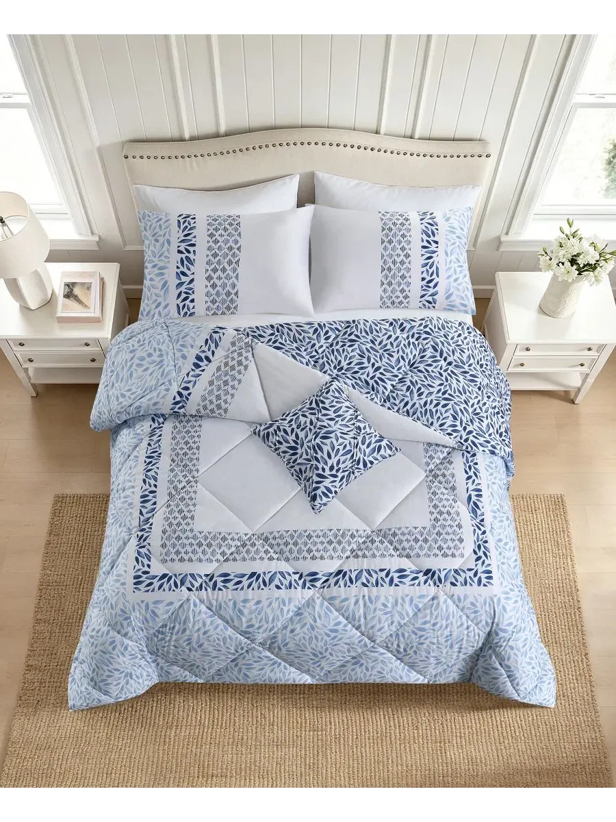 Комплект постельного белья Lenox, King — изображение 4 из 10, синий