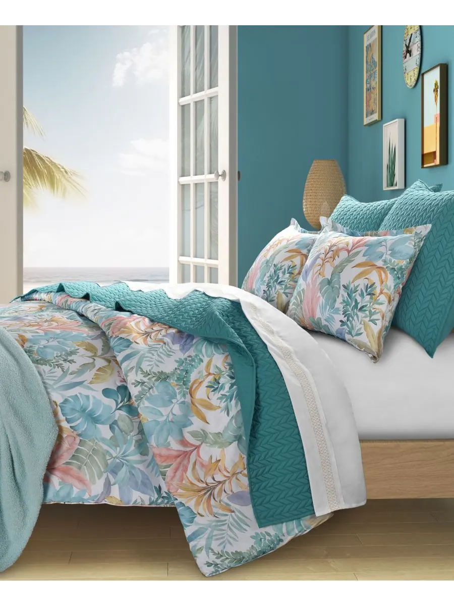 Комплект постельного белья Bold Bahama из 3 предметов, размер King/California King J By J Queen — изображение 3 из 6, голубой