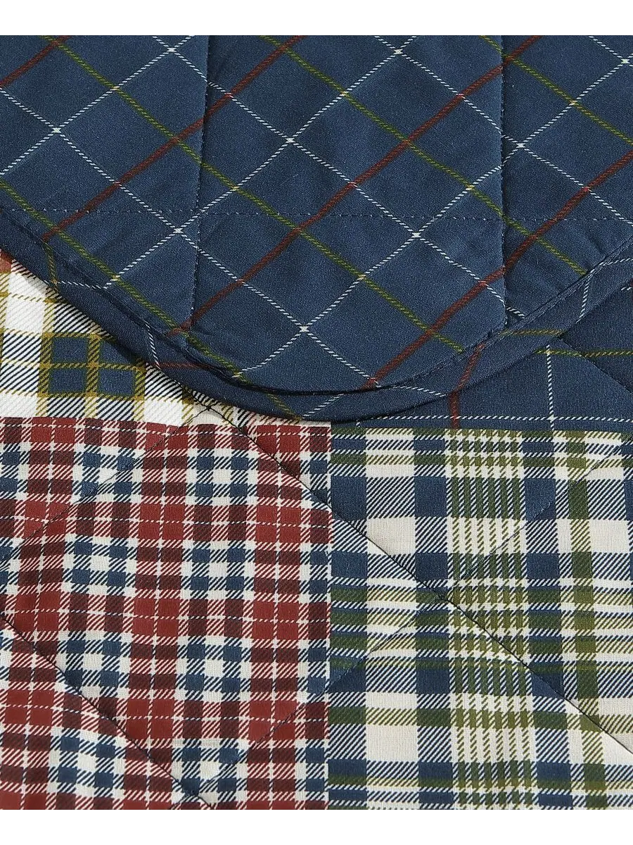 Комплект постельного белья Madrona Plaid из 3 предметов, двусторонний, размер King Eddie Bauer — изображение 5 из 7, синий