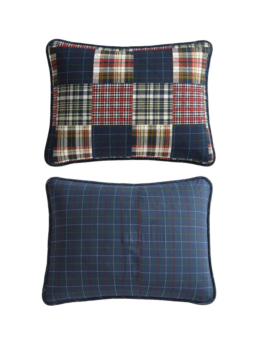 Комплект постельного белья Madrona Plaid из 3 предметов, двусторонний, размер King Eddie Bauer — изображение 7 из 7, синий