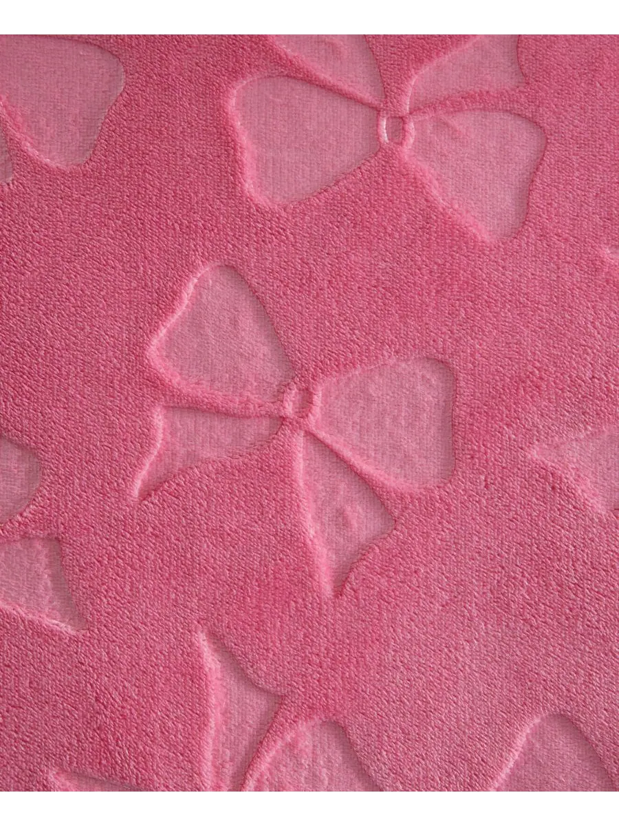 Комплект постельного белья Flirty Bows из плюша с рельефным рисунком, 2 предмета, размер Twin — изображение 4 из 6, розовый