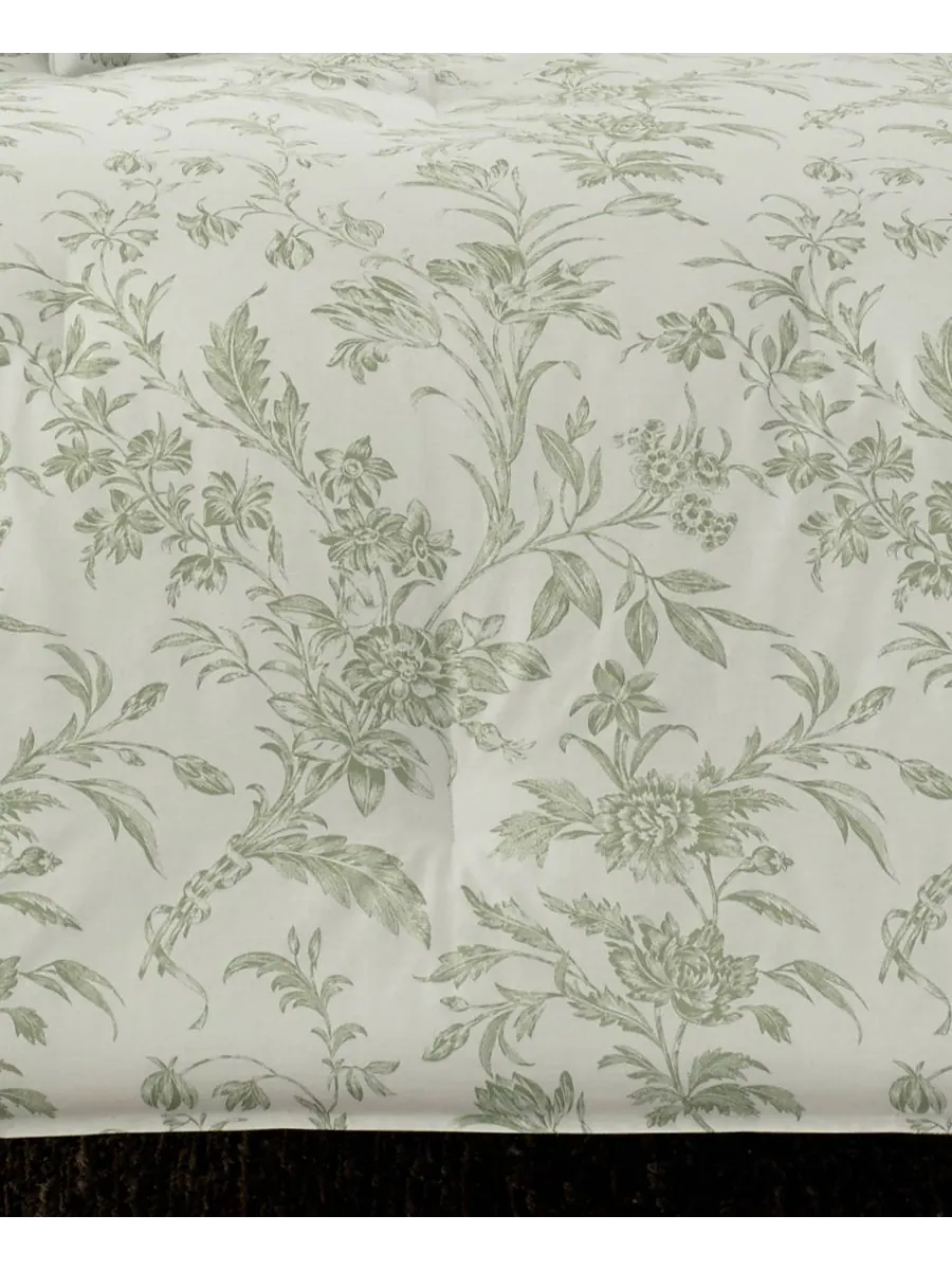 Комплект постельного белья Natalie Cotton, 3 предмета, двусторонний, размер King Laura Ashley — изображение 3 из 3, зеленый