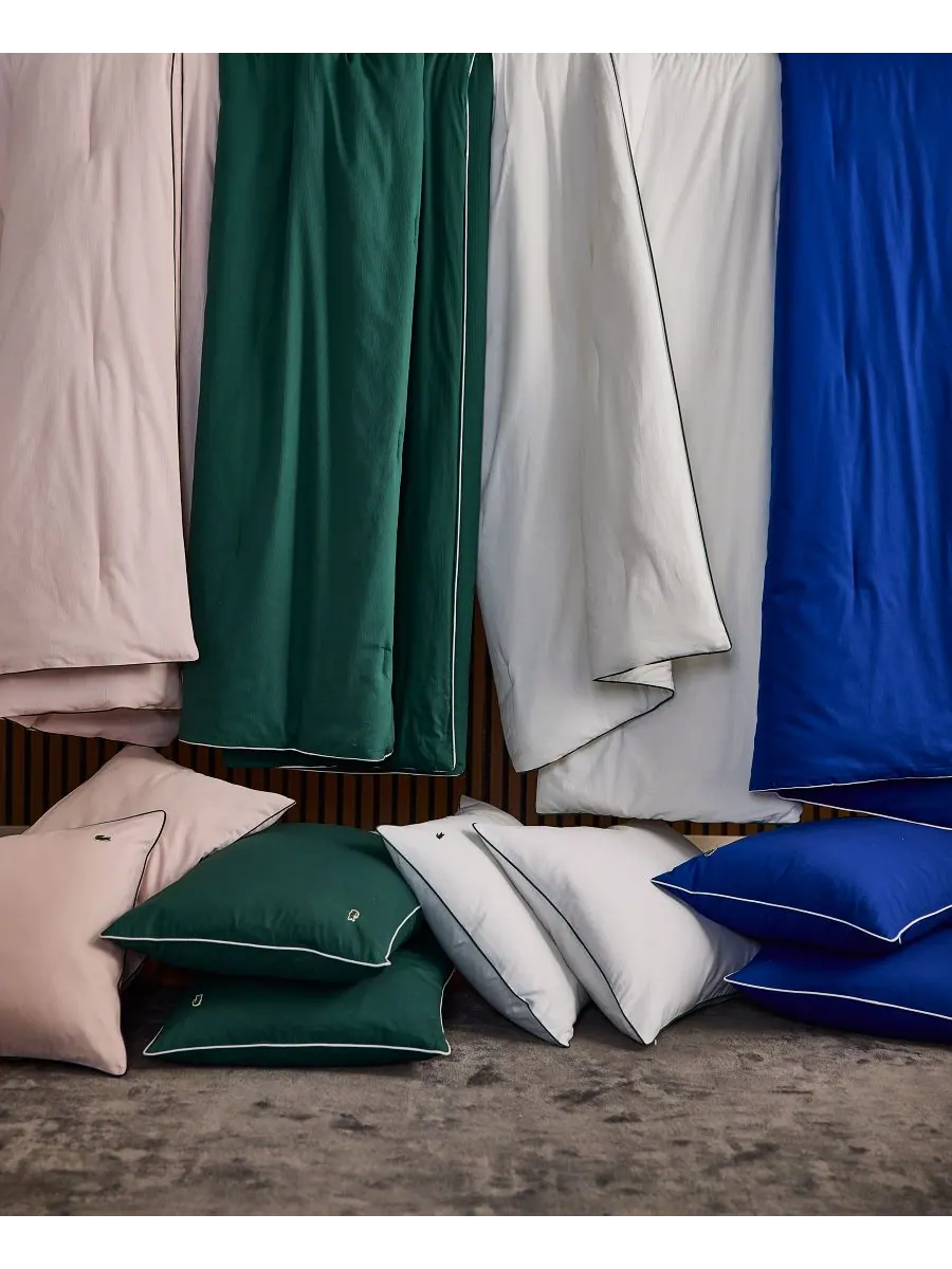 Комплект постельного белья Lacoste Tiebreak Solid из 3 предметов, размер King Lacoste Home — изображение 6 из 9, синий