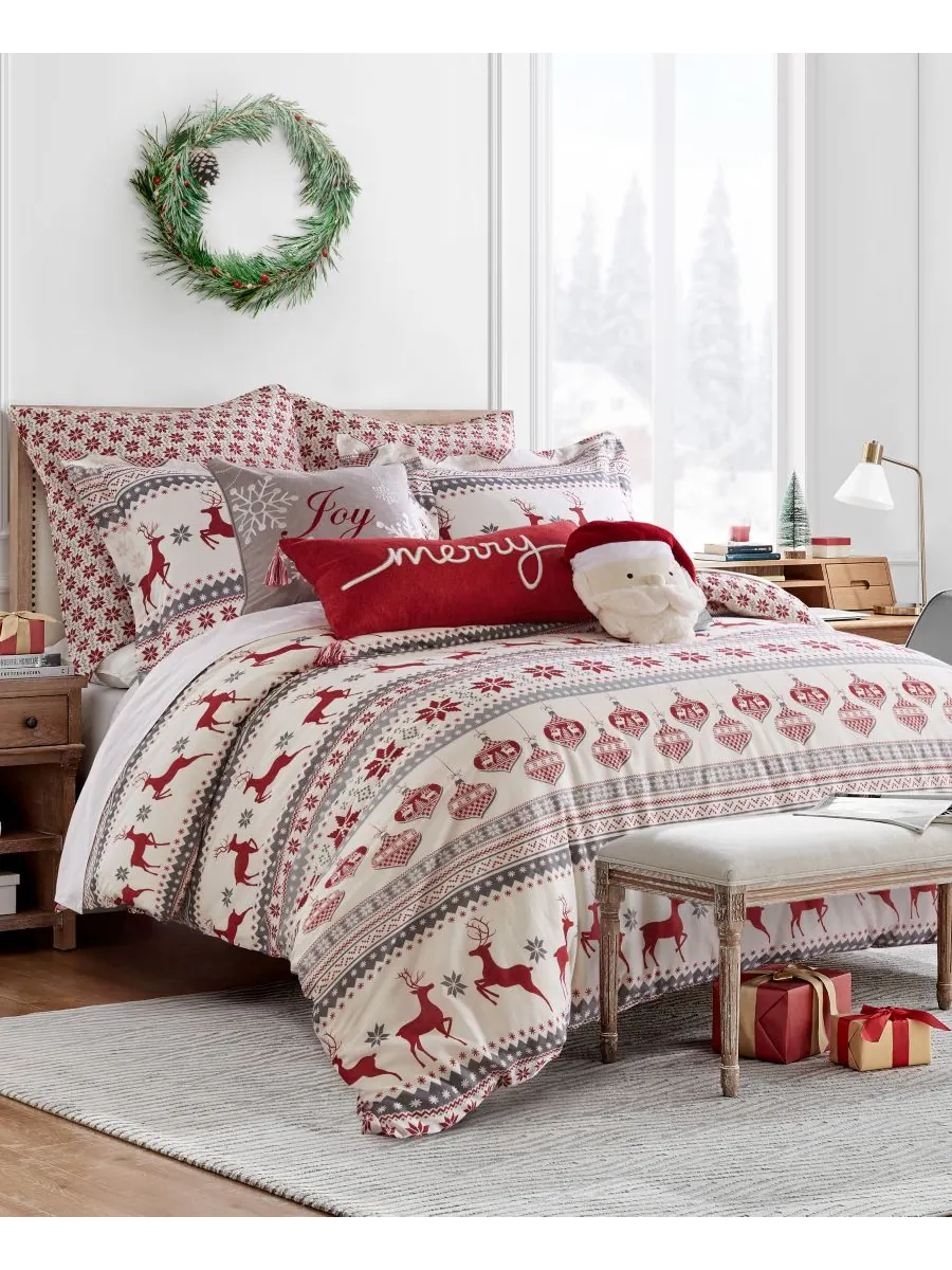 Двусторонний комплект постельного белья silent night, 2 предмета, размер twin/twin xl. Levtex — изображение 2 из 5, красный