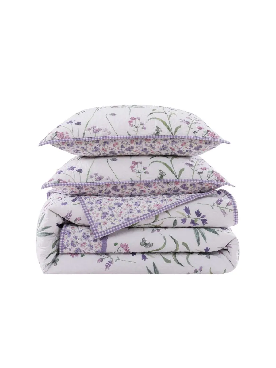 Комплект постельного белья Nola Floral из 3 предметов, размер Twin/Twin XL Royal Court — изображение 5 из 6, фиолетовый