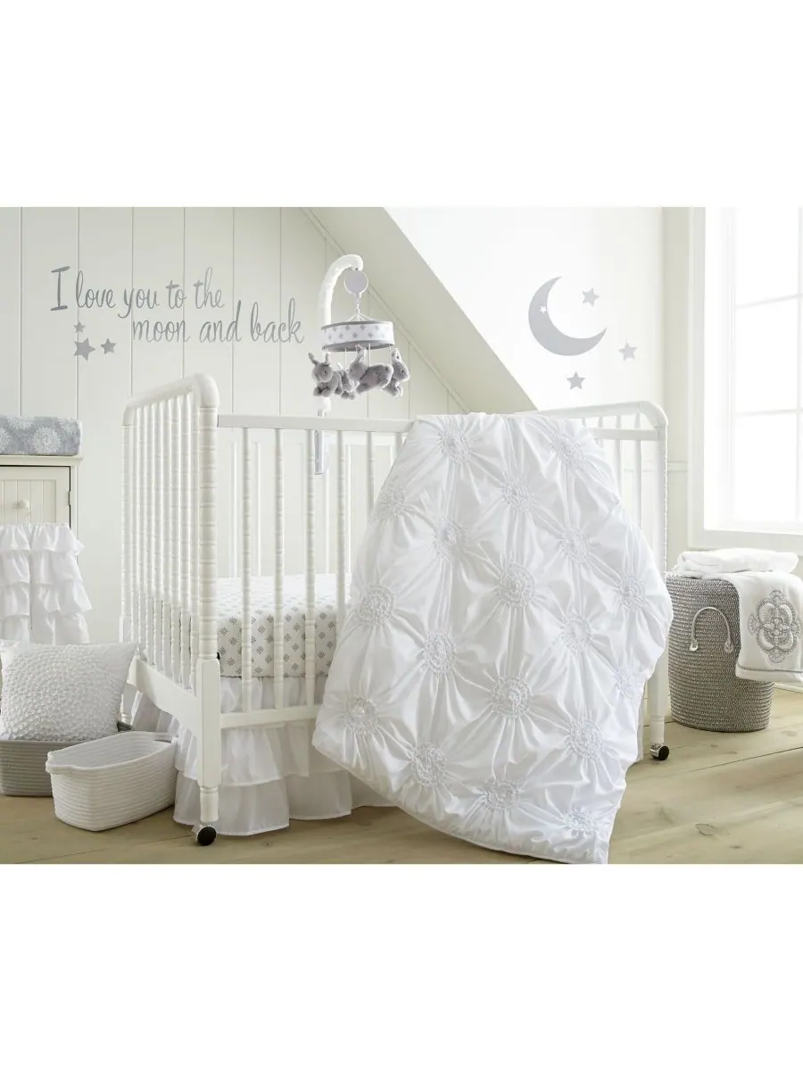 Комплект постельного белья Baby Willow Medallion из 5 предметов для детской кроватки Levtex — изображение 1 из 1, белый