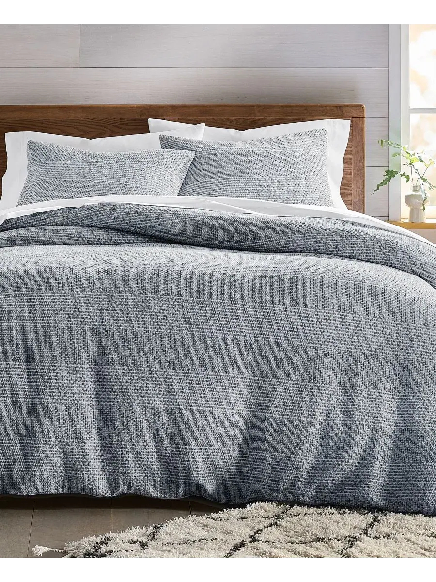 Комплект стеганого одеяла Interlaced Basketweave 3-Piece, Full/Queen Oake — изображение 6 из 10, синий