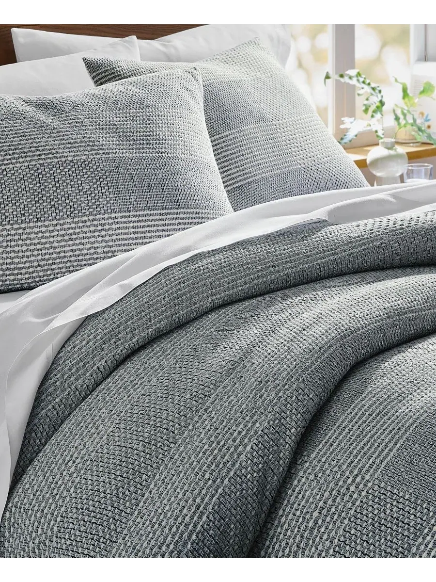 Комплект стеганого одеяла Interlaced Basketweave 3-Piece, Full/Queen Oake — изображение 7 из 10, синий