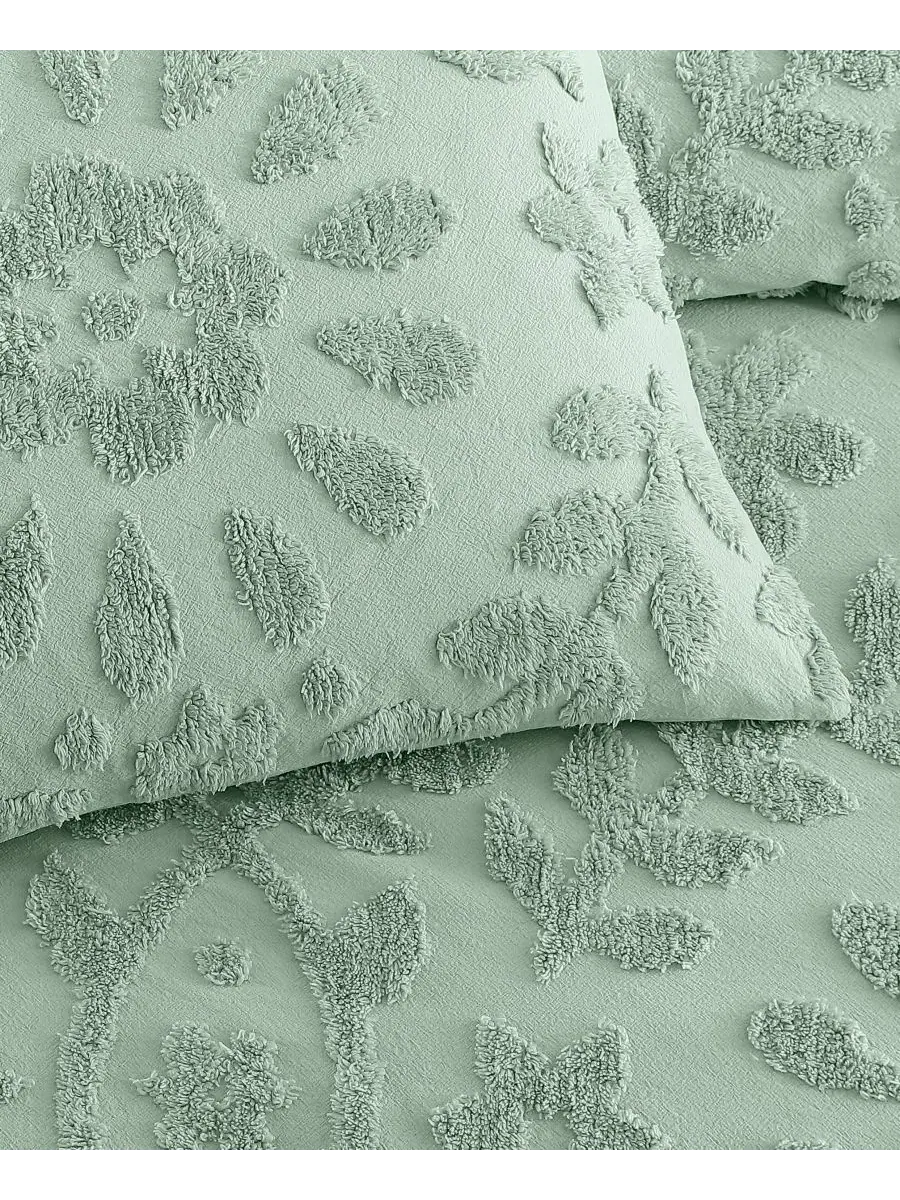 Комплект постельного белья из велюра Chenille Laurel Peri Home — изображение 5 из 6, шалфейный