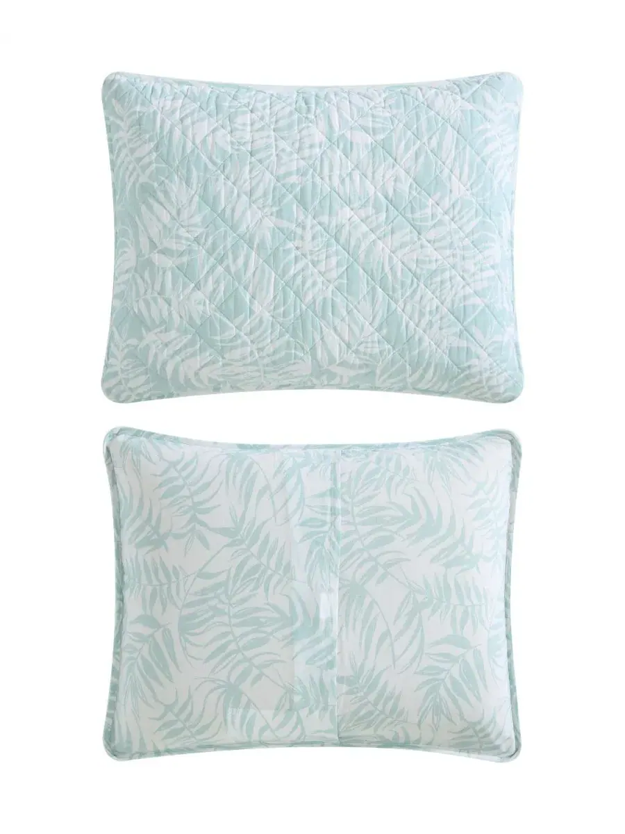 Комплект стеганых одеял с наволочкой, 2 предмета, Twin, Art Of Palms Tommy Bahama Home — изображение 8 из 12, синий