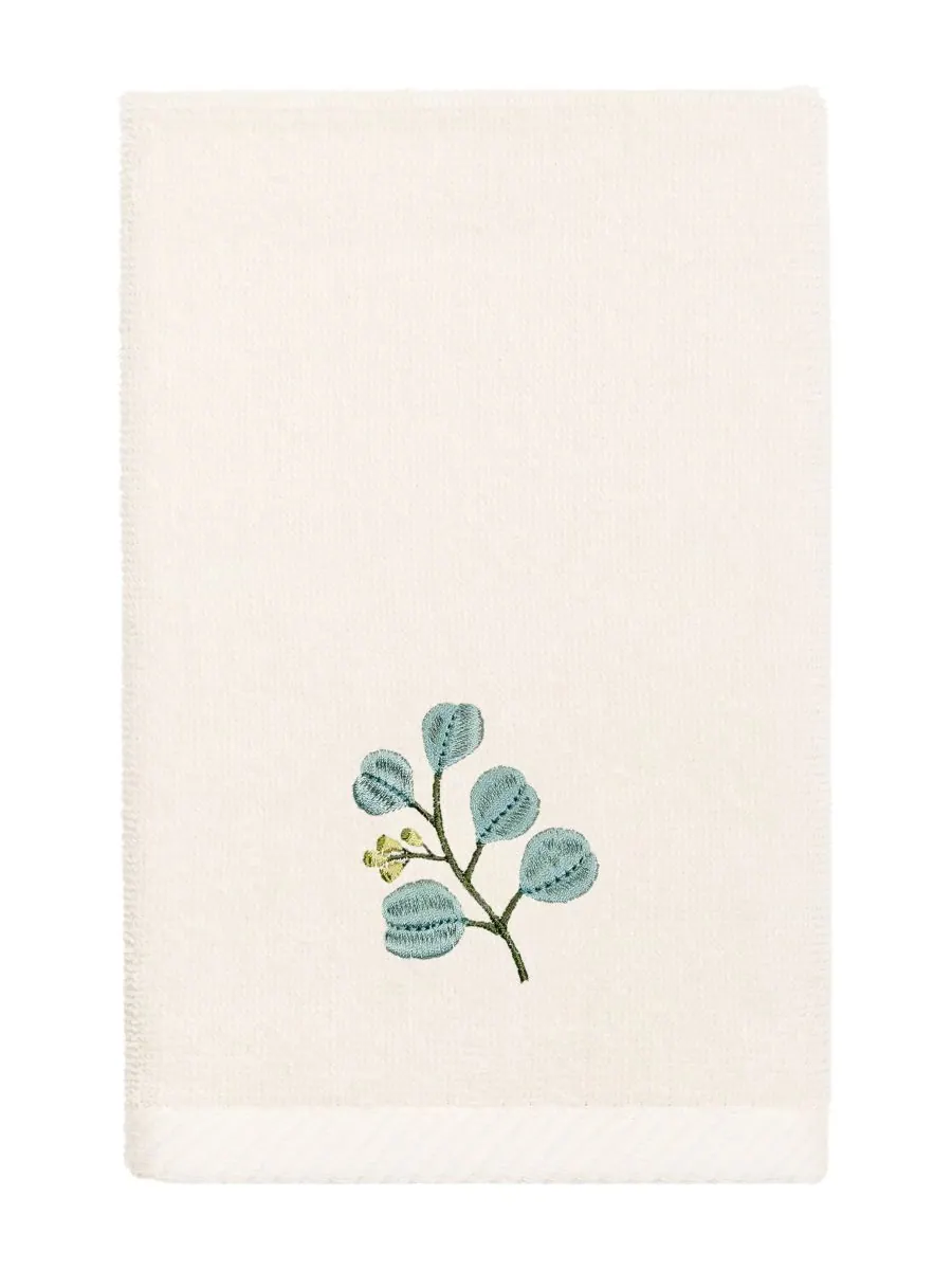 Набор из 3 банных полотенец из турецкого хлопка с вышивкой Botanica Linum Home — изображение 4 из 7, бежевый