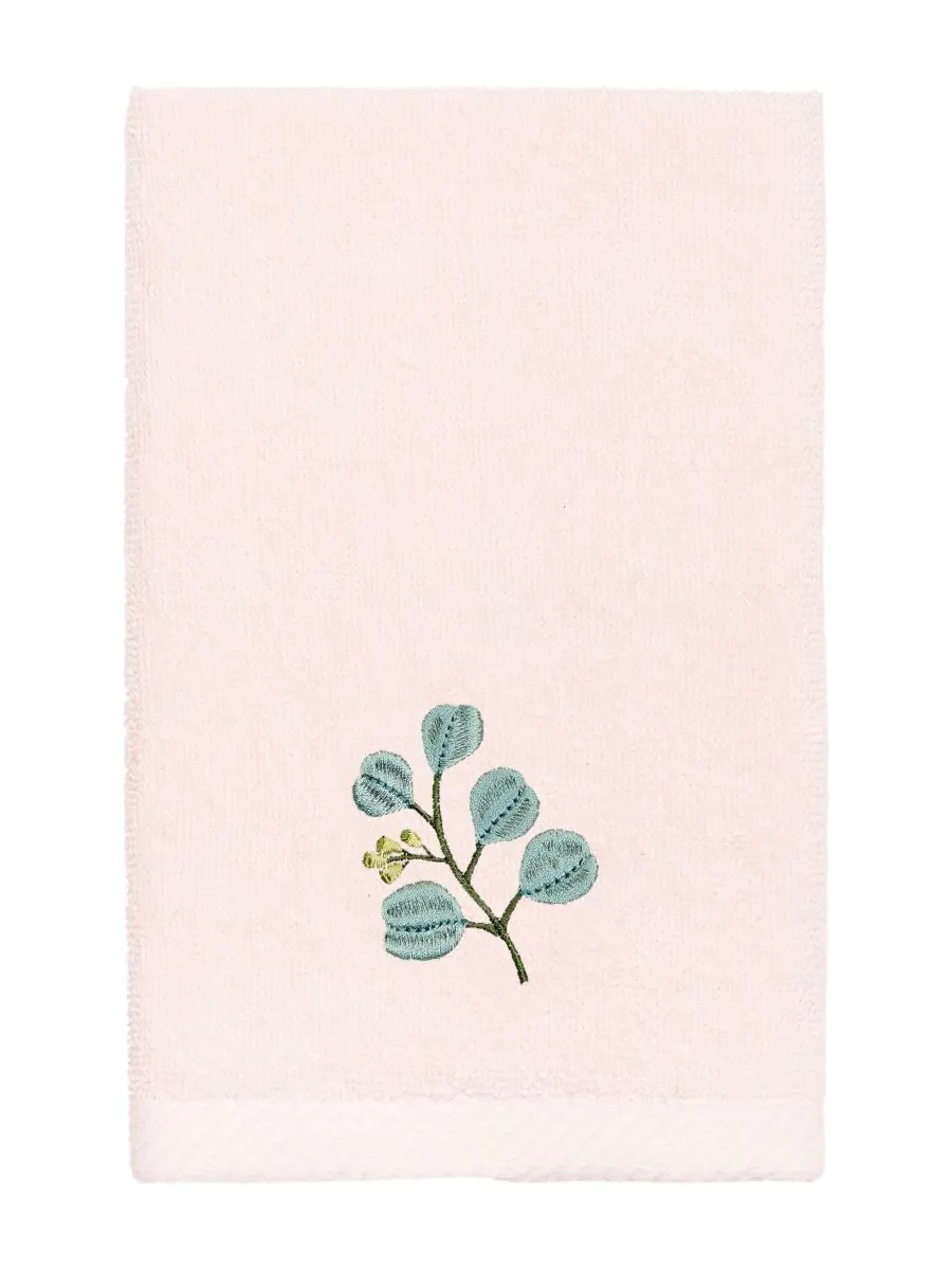 Набор из 3 банных полотенец из турецкого хлопка с вышивкой Botanica Linum Home, Blush, 3 Piece Bath — изображение 4 из 6