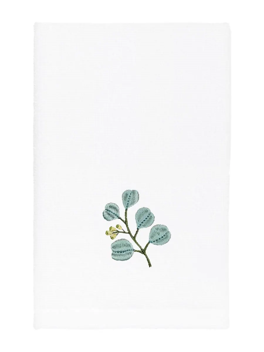 Набор из 3 банных полотенец из турецкого хлопка с вышивкой Botanica Linum Home — изображение 4 из 6, белый