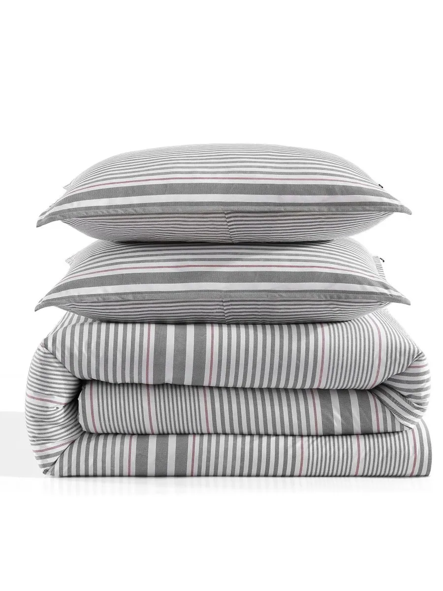 Комплект постельного белья danbury stripe из 3 предметов, хлопковый, размер king. Tommy Hilfiger — изображение 7 из 8, серый