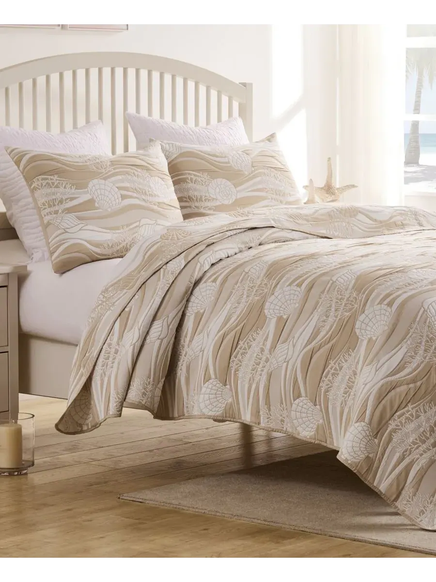 Dover Двусторонний Мателассе, 3 шт. Комплект покрывал, King Greenland Home Fashions