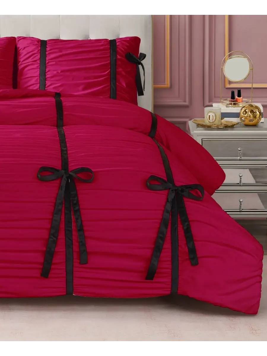 Комплект постельного белья Amelie Velvet Bows Ruched из 3 предметов, размер Full/Queen Juicy Couture