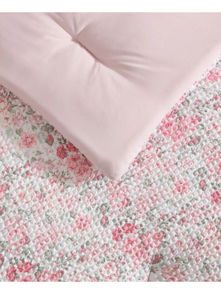 Комплект постельного белья Quartet из 8 предметов, размер King Laura Ashley — изображение 6 из 10, розовый/зеленый