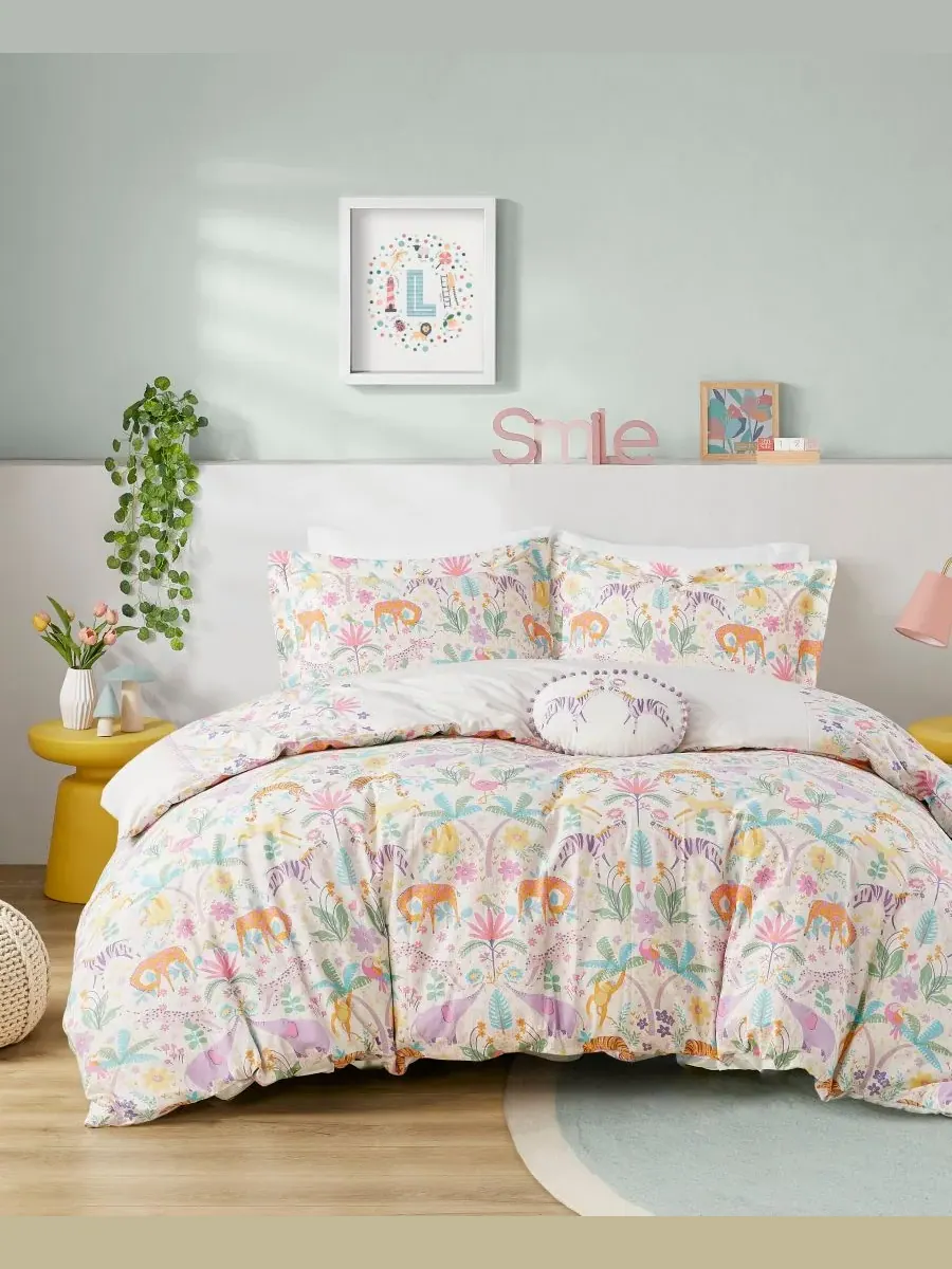Комплект постельного белья Intelligent Design Lulu Floral, 3 предмета, двусторонний, размер Twin — изображение 1 из 9
