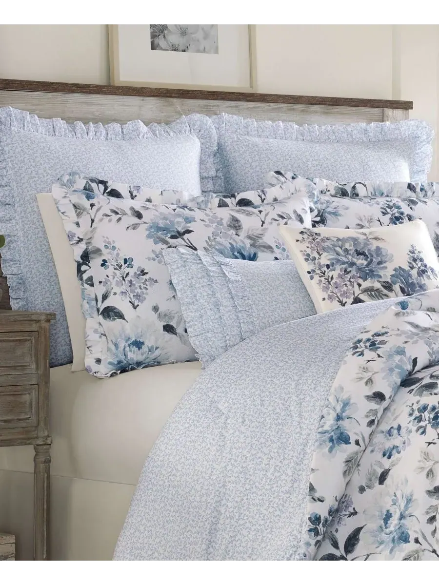 Комплект постельного белья Chloe Cottage из 3 предметов, размер Full/Queen Laura Ashley — изображение 3 из 4, синий