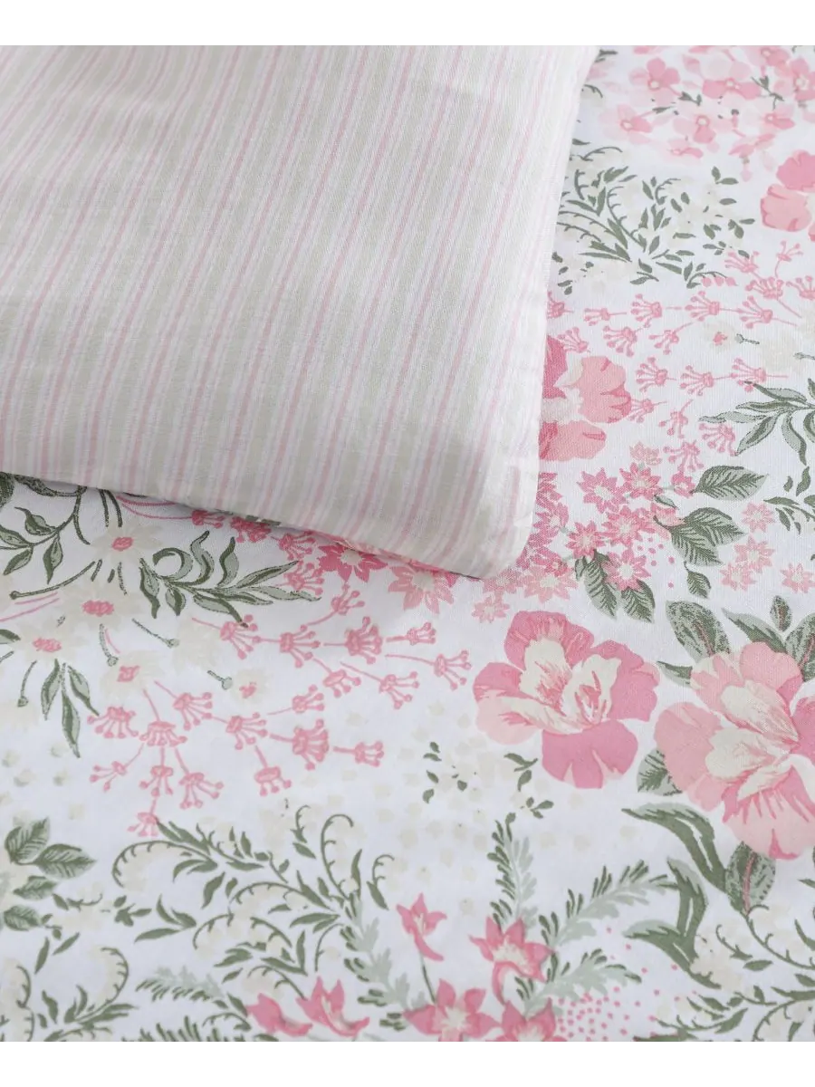 Комплект постельного белья Heather Garden из 3 предметов, размер Full/Queen Laura Ashley — изображение 5 из 7, розовый