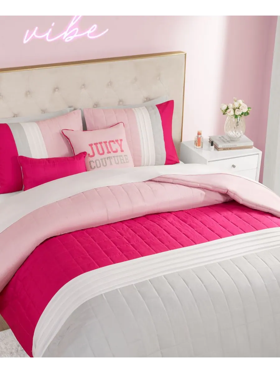 Комплект постельного белья из 5 предметов с полосатым узором, размер Full/Queen Juicy Couture — изображение 3 из 7