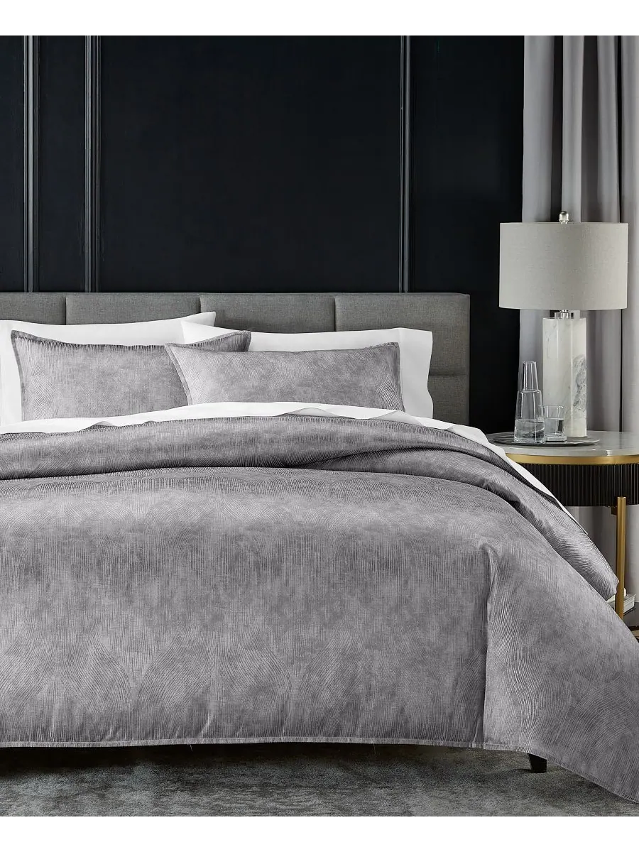 Комплект постельного белья Linear Ogee из 3 предметов, размер Full/Queen Hotel Collection — изображение 7 из 9, серебряный