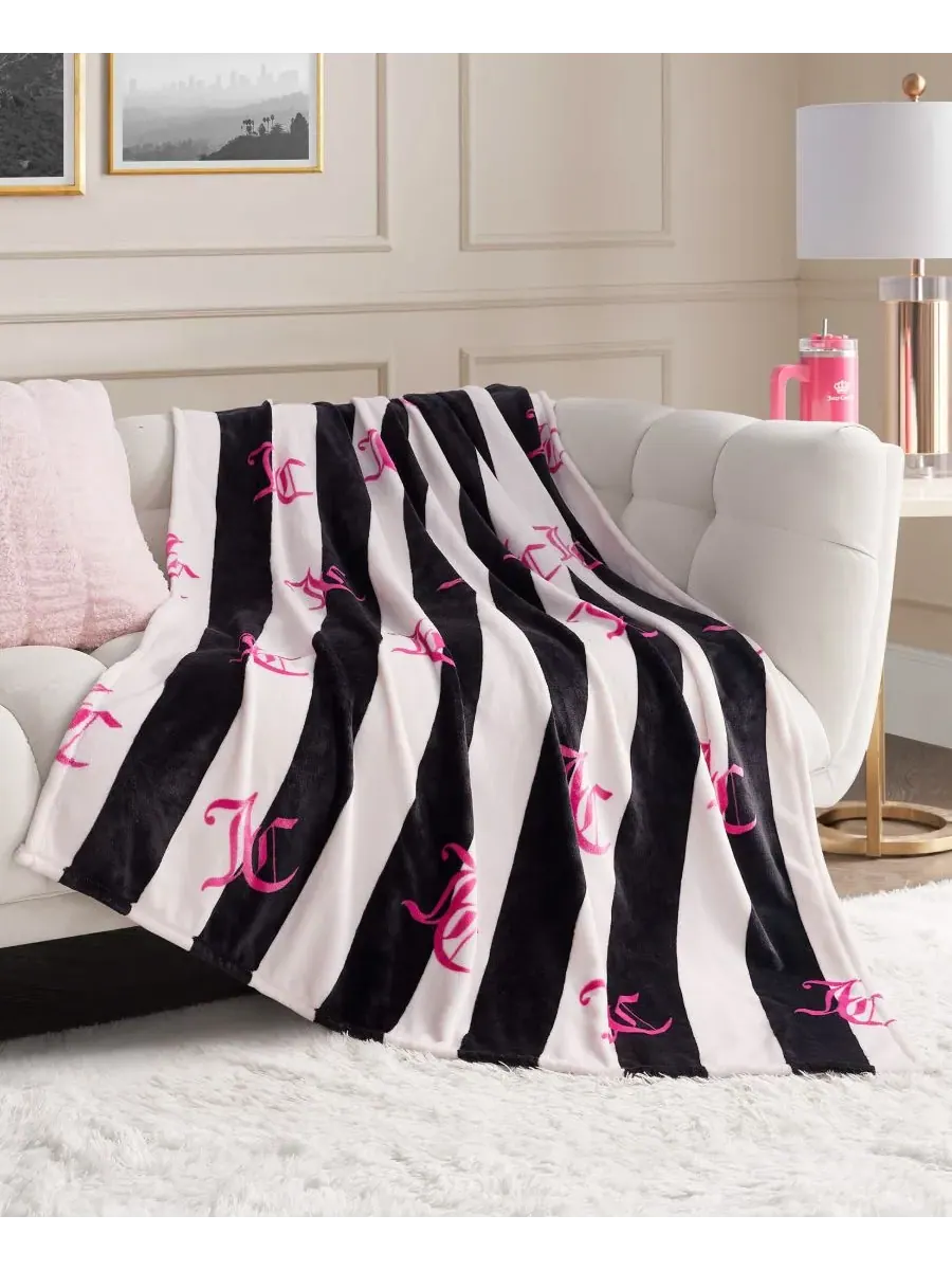 Плед Cabana Plush в полоску, размер Twin/Twin XL Juicy Couture