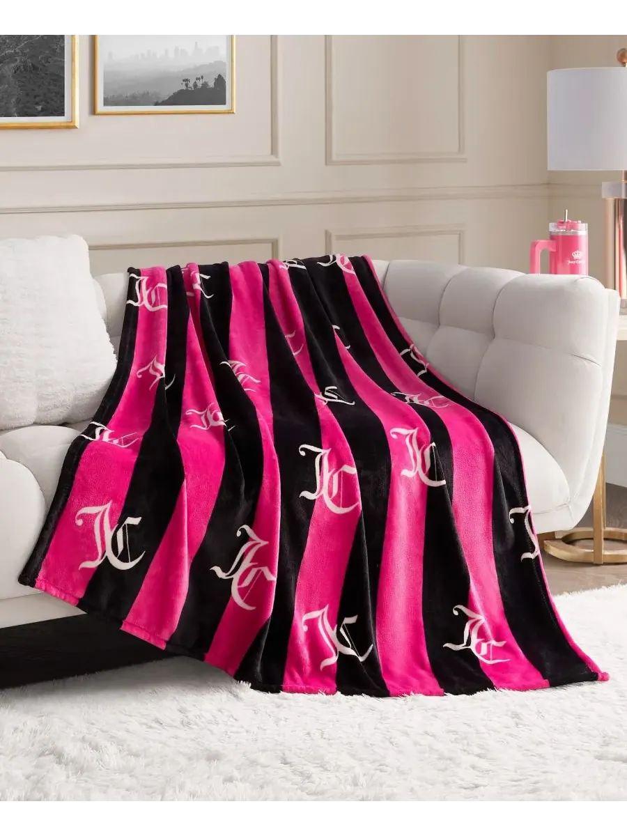Плед Cabana Plush в полоску, размер Twin/Twin XL Juicy Couture