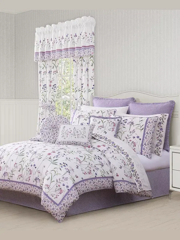 Комплект постельного белья Nola Floral, 4 предмета, размер California King Royal Court — изображение 1 из 4, фиолетовый