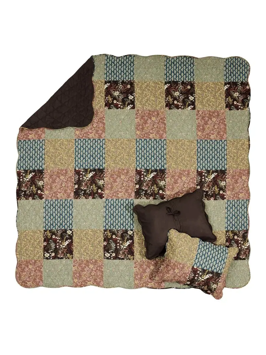 Комплект стеганого одеяла Hazel Reversible 2-Piece Quilt Set, Twin Greenland Home Fashions — изображение 3 из 5, мульти