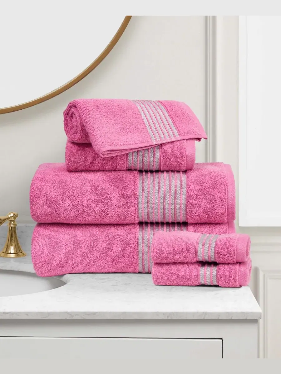 Комплект банных полотенец Melissa Cotton, 6 предметов Juicy Couture — изображение 2 из 7, розовый