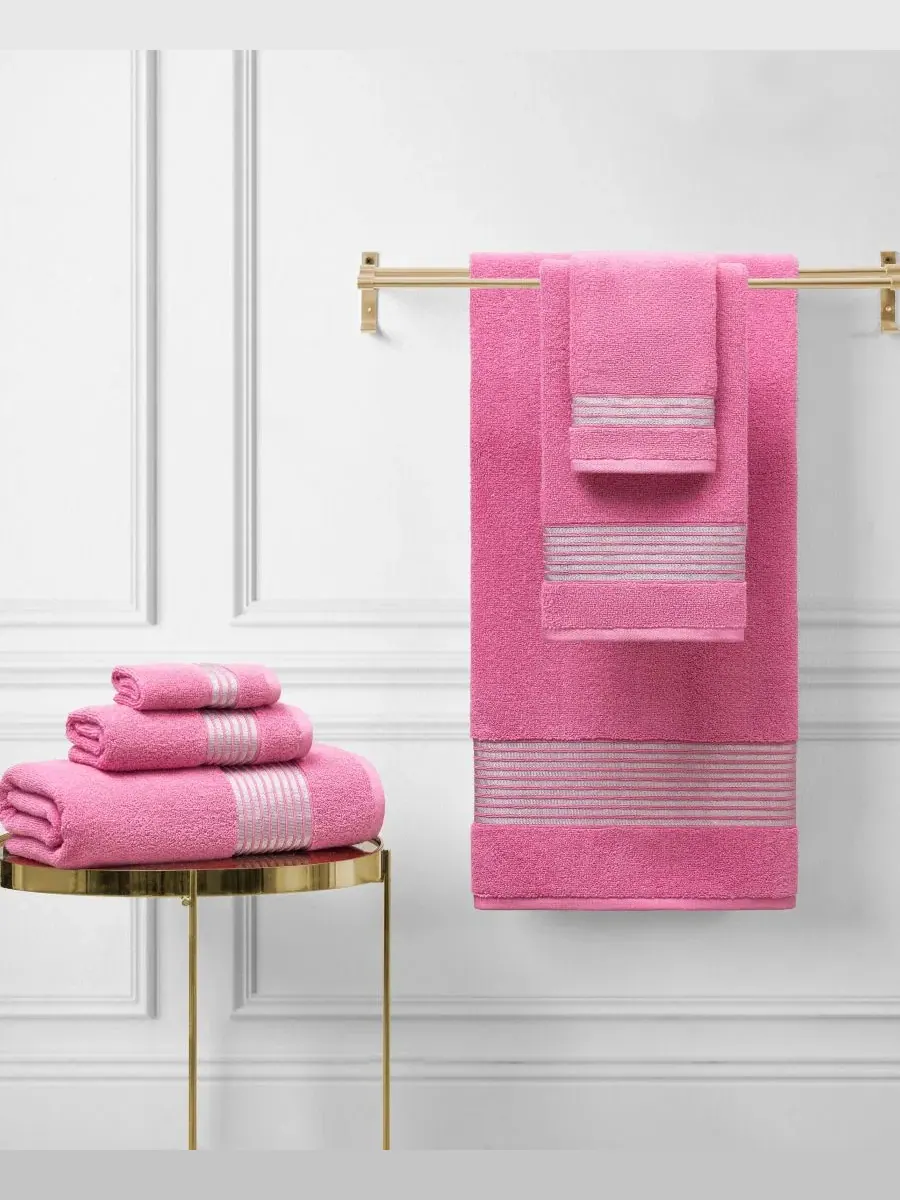 Комплект банных полотенец Melissa Cotton, 6 предметов Juicy Couture — изображение 3 из 7, розовый