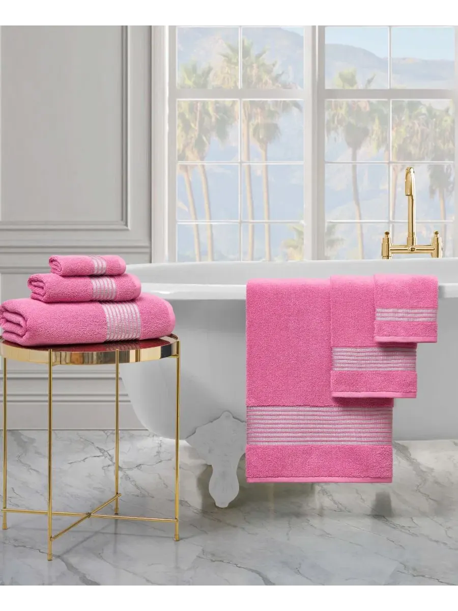 Комплект банных полотенец Melissa Cotton, 6 предметов Juicy Couture — изображение 4 из 7, розовый