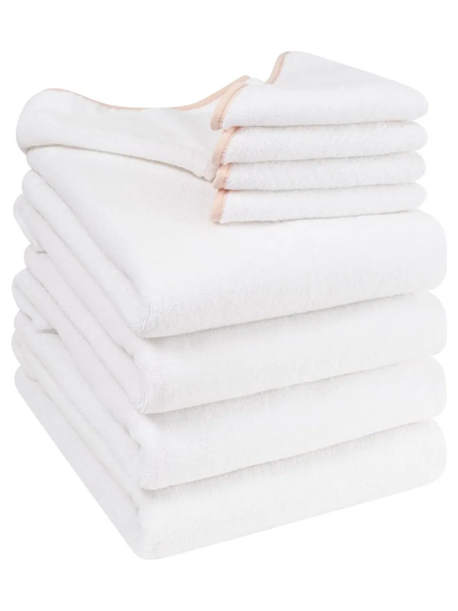 Набор из 8 банных полотенец из турецкого хлопка для малышей American Soft Linen — изображение 3 из 4, розовый